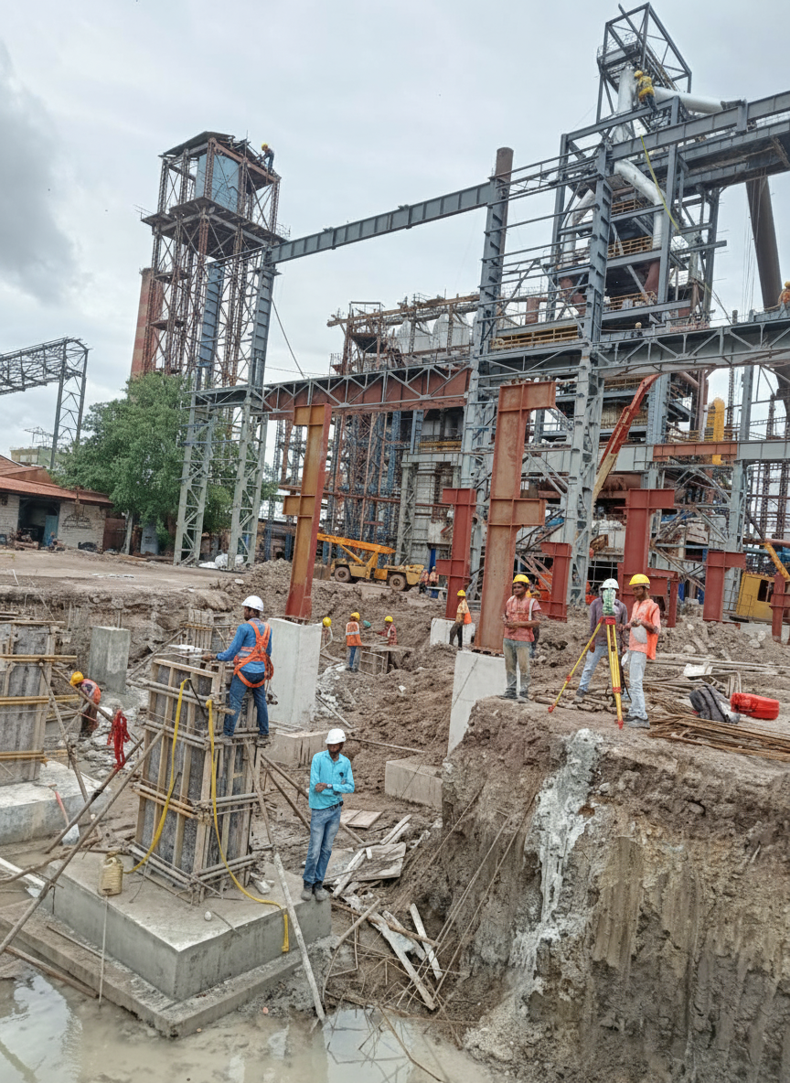 Industrial plant construction site